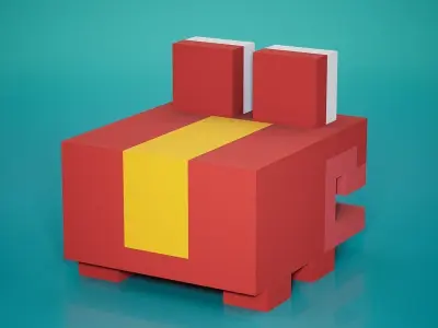 Voxel - Jungle Frog Low-poly 3D model