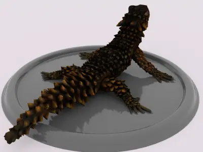 lizard on plate 3D model