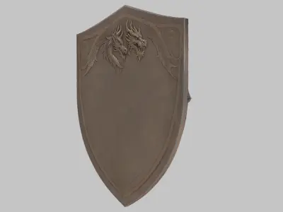 Dragon Shield Crest Low-poly 3D model