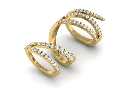 Hinged Diamond Wrap Ring 3D print model