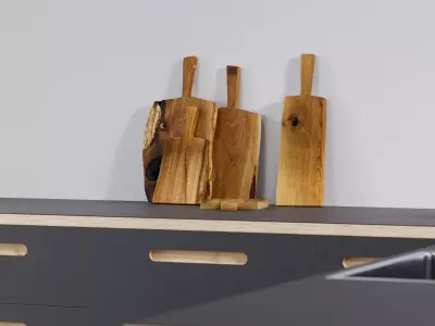 polypasta - lupadesign - cuttingboards oak set 3D model