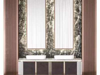 Luxury Bathroom Modern Stone 3D model