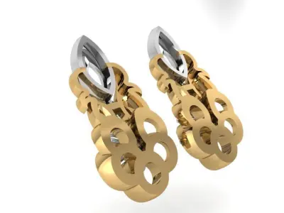 Flower Earring 2399 3D print model