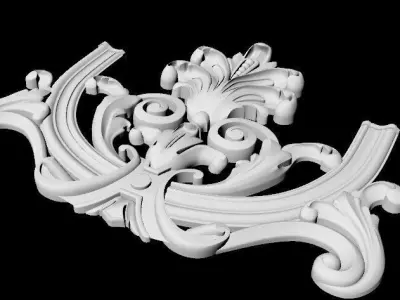 Central decor ornament for furniture 3D model 1042