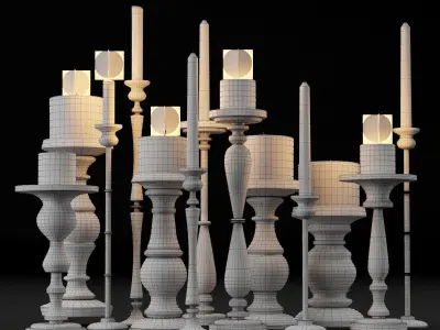 candlestick full set 3D model