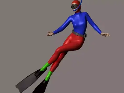 skin scuba 4 3D print model