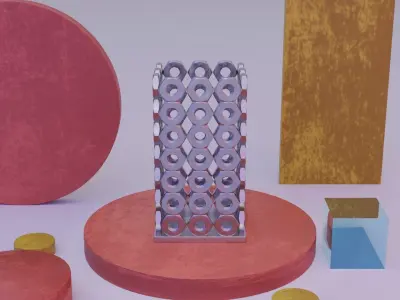 Stylized nut pen holder Low-poly 3D model