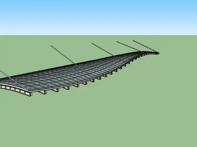 Canopy curved bridge on field 3D model