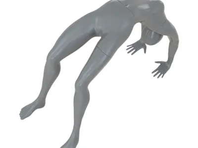 Female mannequin stands in gymnastic pose 72 3D model