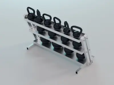 Kettlebell Rack - Gym Equipment Low-poly 3D model