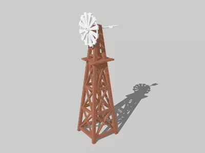 Country Farm Windmill by Outland Models Low-poly 3D model