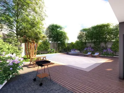 small private apartment unit with swimming pool Free 3D model