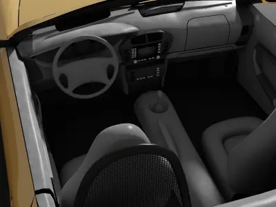 Sporcar yellow Low-poly 3D model