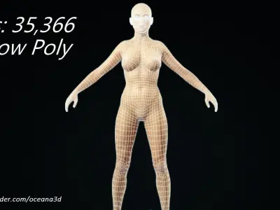Realistic Asian Woman Base Model 3D model