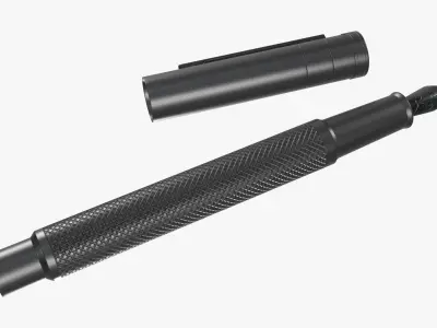 Black matte fountain pen 3D model