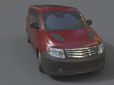Generic Minivan Brown  Low-poly 3D model