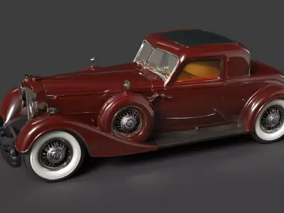 Chinese Vintage Car Figure  Low-poly 3D model