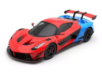 Professional High-End Supercar 3D Model Low-poly 3D model