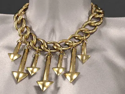 Big necklace with arrows 3D model
