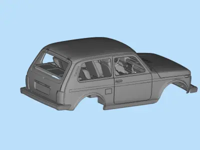 RC car Lada Niva with interior chassis WPL C24 stl file 3D print model