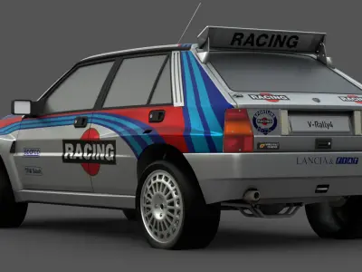 1992 Lancia Delta 3D Model High-Quality Detailed Design Low-poly 3D model