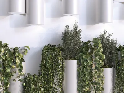 Decorative Plant Cylinders 3D model