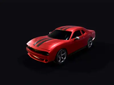 Turbo car Low-poly 3D model