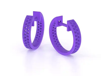Diamond Hoop Earrings 3D print model purchase