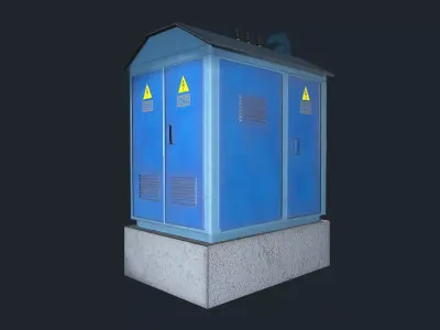 Old realistic Transformer Box PBR Game Ready Low-poly 3D model Low-poly 3D model