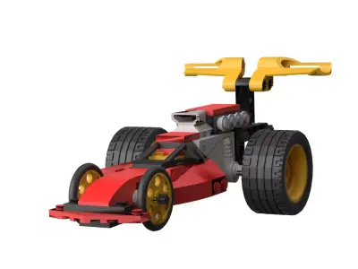 Lego Racing Car Low-poly 3D model