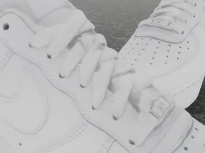 NIKE AIR FORCE 1 3D SHOES - WHITE Low-poly 3D model