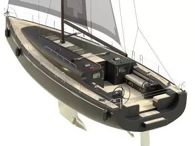 SailBoat Black 3D model