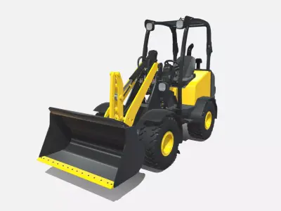 Small Wheel loader Low-poly 3D model