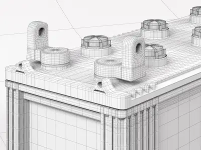 Battery 3D Model car 3D model