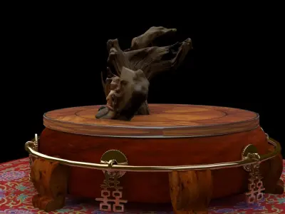 Chinese wood root carving sculpture  3D model