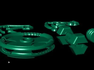Gym equipment and symbol Free 3D print model