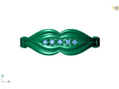 Women Ring Diamond Stone STL 3DM Lightweight Printable 3D print model 47