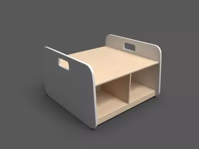 BigBacUp With Tray White Low-poly 3D model