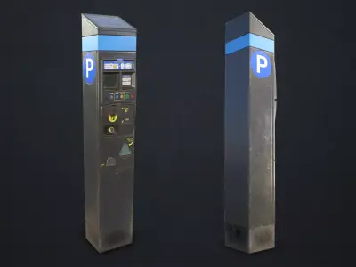 Parking Meter Low-poly 3D model
