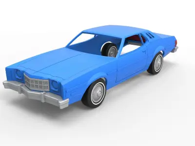 Shell and wheels Torino Elite 1974 Scale 1 to 25 3D print model