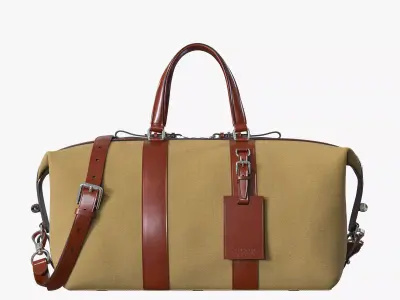 RALPH LAUREN Leather-Trim Canvas Duffel 3D model