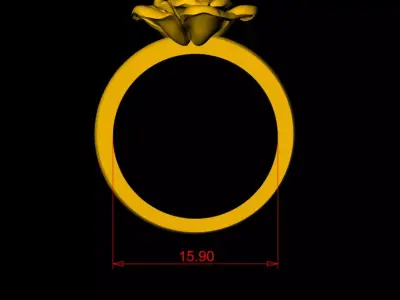 Unique Rose Ring- 0036 3D print model