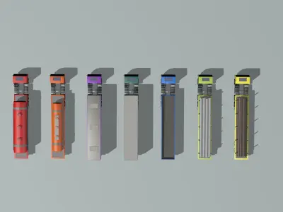 A set of large trucks 3D model