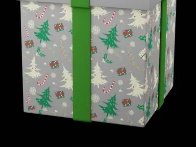 Christmas Gift Box Low-poly 3D model purchase
