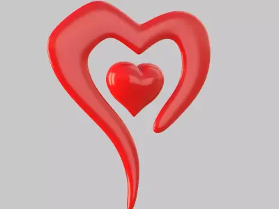 Heart icon v 02 3D model