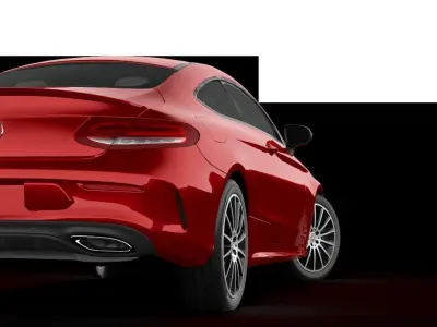 Mercedes Benz C Class Coupe 2019 Low-poly 3D model