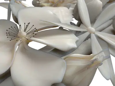 Flowers bunch Low-poly 3D model