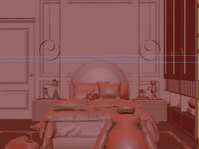 Modern Boy Bedroom 3D model 3D model