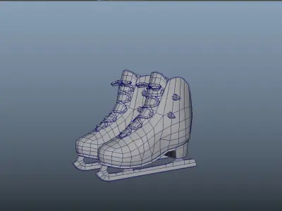 Ice Skates Models  Low-poly 3D model