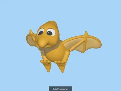 Dinosaur bird flying in air 3D Model Collection